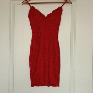 Windsor Red Stretch Lace Minidress Cami Sleeveless Sexy Padded Valentine XS